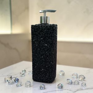 Saboneteira artesanal em pedras pretas